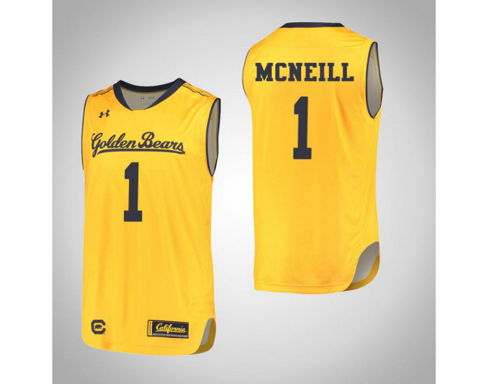 California Golden Bears #1 Darius McNeill Authentic College Basketball Jersey Gold