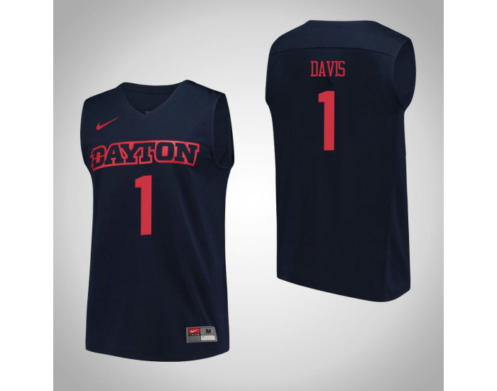 Youth Dayton Flyers #1 Darrell Davis Performance Authentic College Basketball Jersey Navy