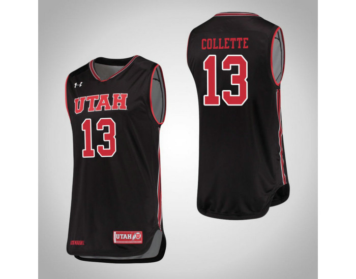Youth Utah Utes #13 David Collette Authentic College Basketball Jersey Black
