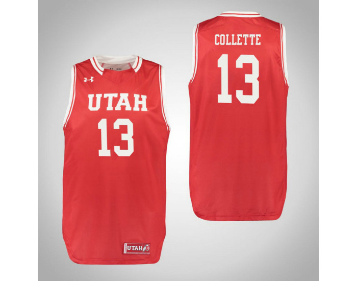 Utah Utes #13 David Collette Replica College Basketball Jersey Red