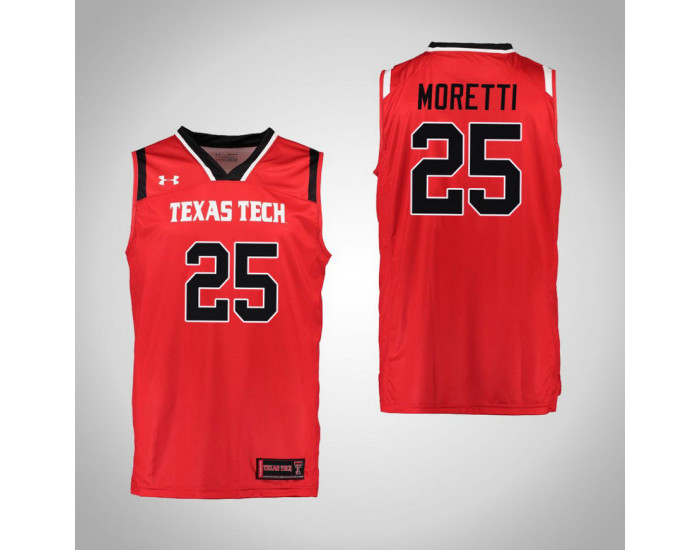 Texas Tech Red Raiders #25 Davide Moretti Replica College Basketball Jersey Red