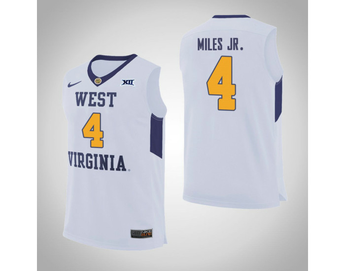 West Virginia Mountaineers #4 Daxter Miles Jr. Replica College Basketball Jersey White