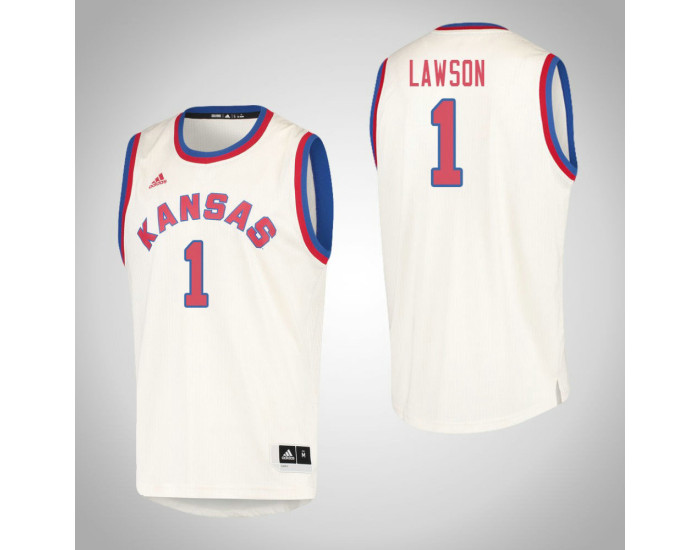 Kansas Jayhawks #1 Dedric Lawson Hardwood Classics Authentic College Basketball Jersey Cream