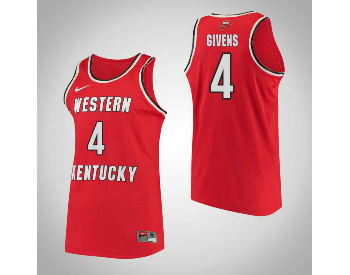 Western Kentucky #4 Dee Givens Performance Replica College Basketball Jersey Red