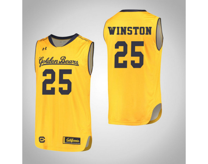 California Golden Bears #25 Deschon Winston Authentic College Basketball Jersey Gold