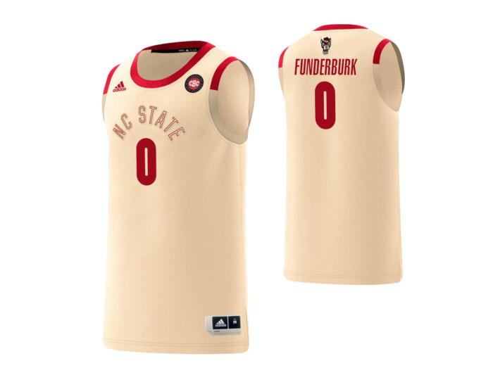 NC State Wolfpack #0 DJ Funderburk Harlem Renaissance Authentic College Basketball Jersey Cream