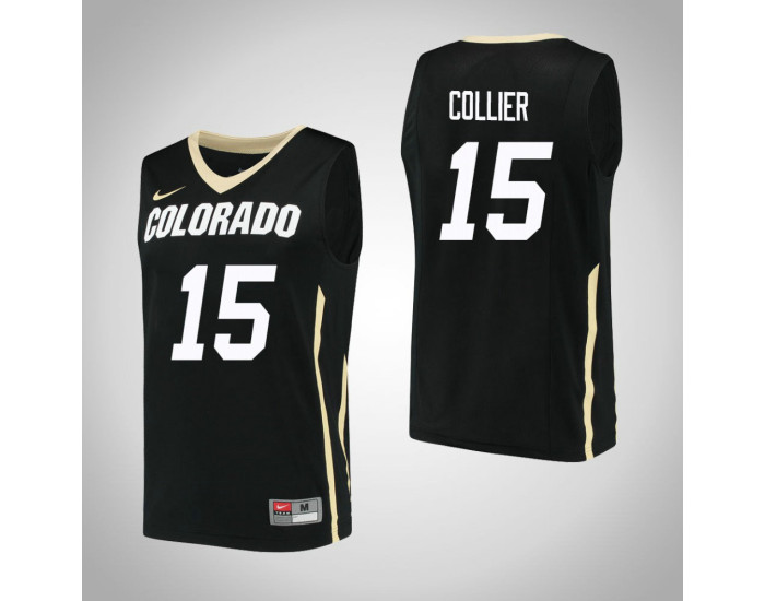 Colorado Buffaloes #15 Dominique Collier Authentic College Basketball Jersey Black