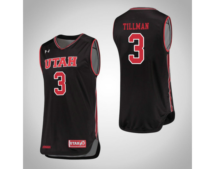 Utah Utes #3 Donnie Tillman Authentic College Basketball Jersey Black