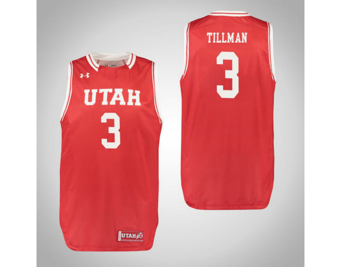 Utah Utes #3 Donnie Tillman Replica College Basketball Jersey Red