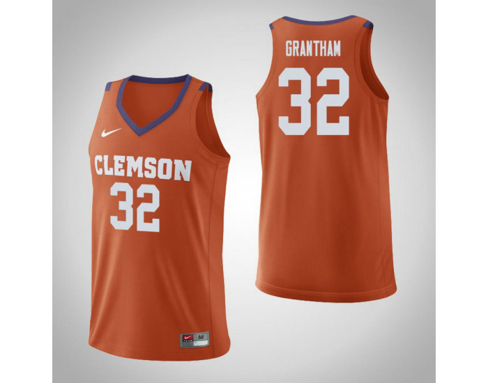 Clemson Tigers #32 Donte Grantham Authentic College Basketball Jersey Orange