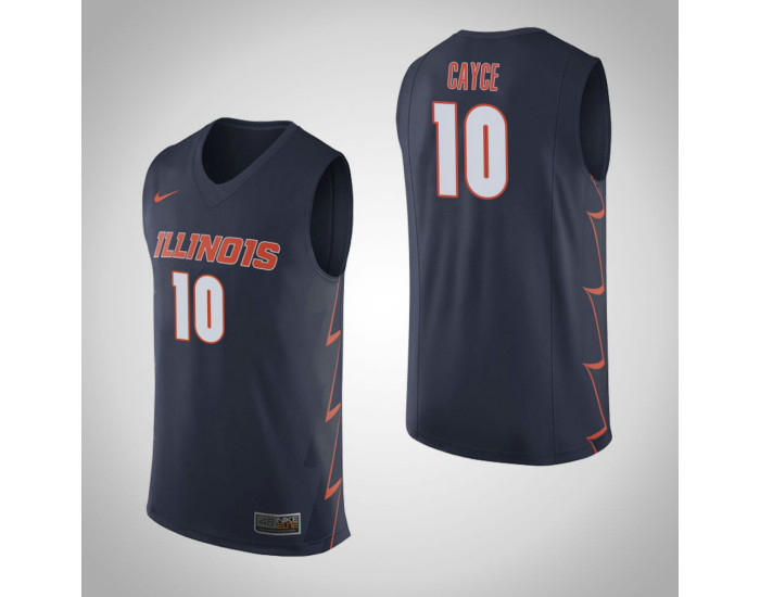 Youth Illinois Fighting Illini #10 Drew Cayce Authentic College Basketball Jersey Navy