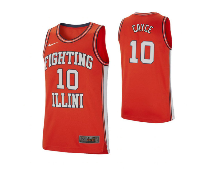 Youth Illinois Fighting Illini #10 Drew Cayce Retro Performance Authentic College Basketball Jersey Orange