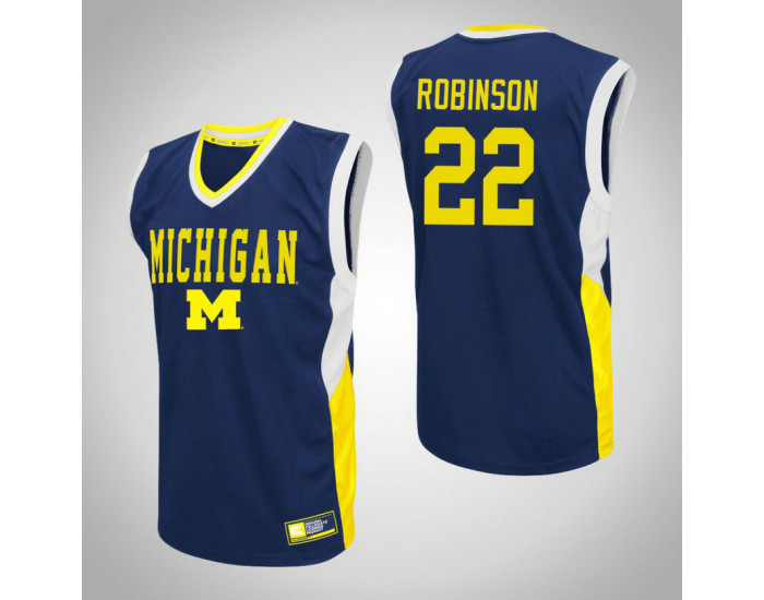 Michigan Wolverines #22 Duncan Robinson Fadeaway Authentic College Basketball Jersey Blue