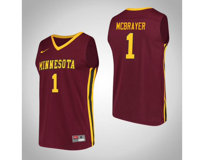 Minnesota Golden Gophers #1 Dupree McBrayer Performance Authentic College Basketball Jersey Maroon