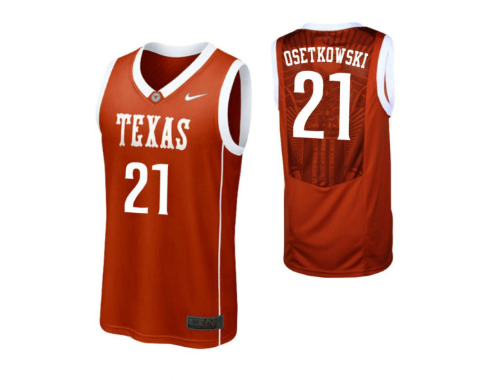 Youth Texas Longhorns #21 Dylan Osetkowski Authentic College Basketball Jersey Burnt Orange