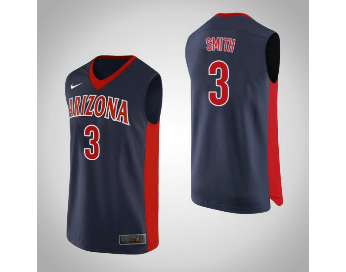 Arizona Wildcats #3 Dylan Smith Authentic College Basketball Jersey Navy
