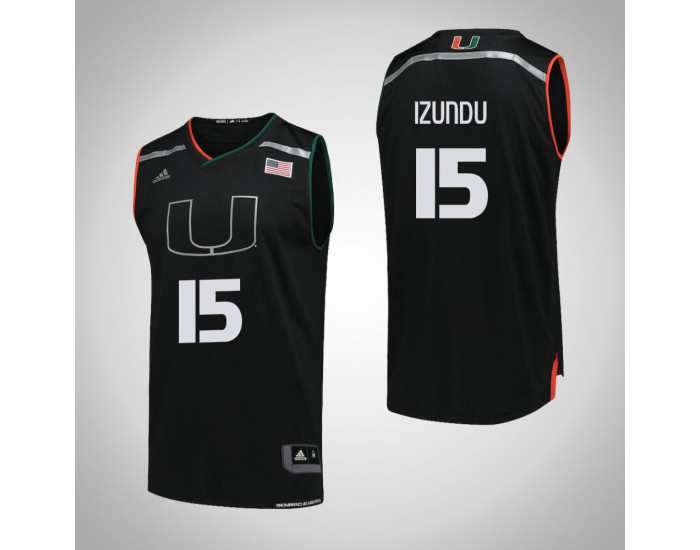 Youth Miami Hurricanes #15 Ebuka Izundu Authentic College Basketball Jersey Black