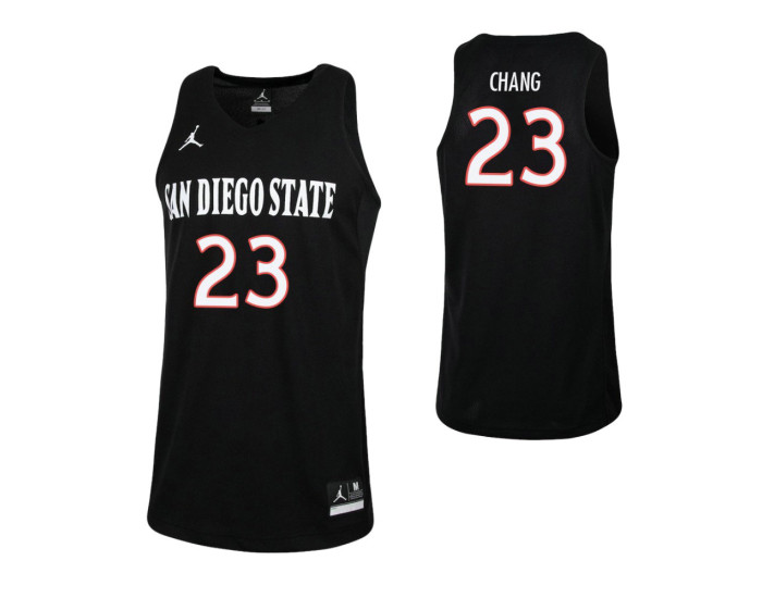 San Diego State Aztecs #23 Ed Chang Replica College Basketball Jersey Black