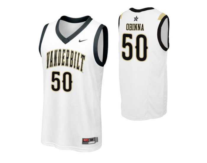 Youth Vanderbilt Commodores #50 Ejike Obinna White Authentic College Basketball Jersey