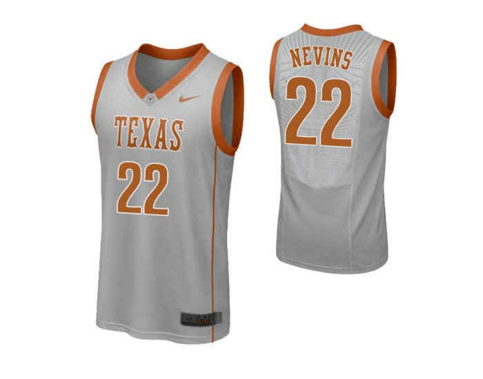 Youth Texas Longhorns #22 Blake Nevins Replica College Basketball Jersey Gray