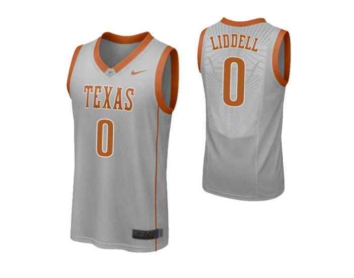 Youth Texas Longhorns #0 Gerald Liddell Replica College Basketball Jersey Gray