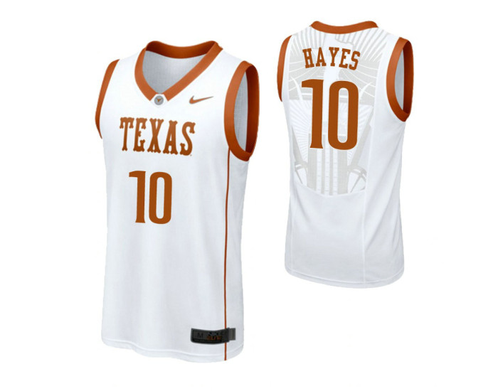 Texas Longhorns #10 Jaxson Hayes Authentic College Basketball Jersey White