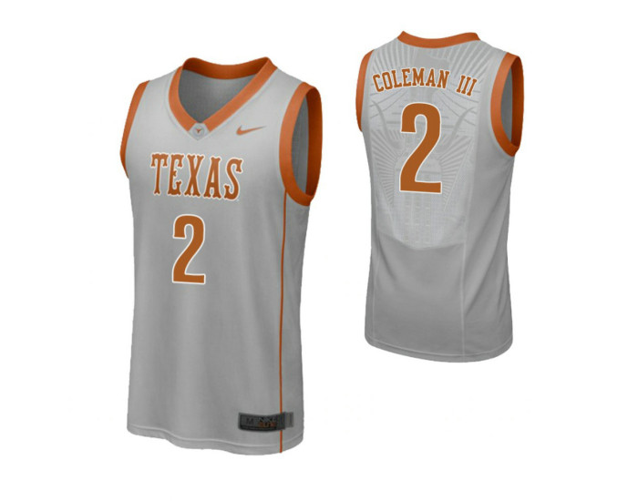 Texas Longhorns #2 Matt Coleman III Authentic College Basketball Jersey Gray