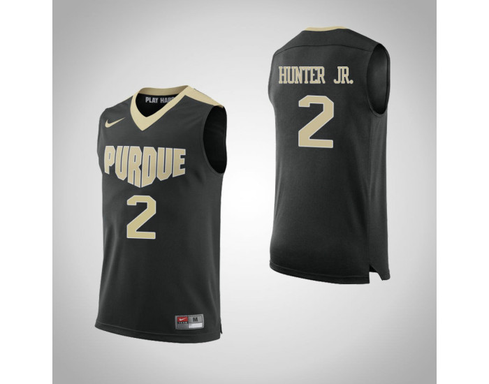 Purdue Boilermakers #2 Eric Hunter Jr. Authentic College Basketball Jersey Black