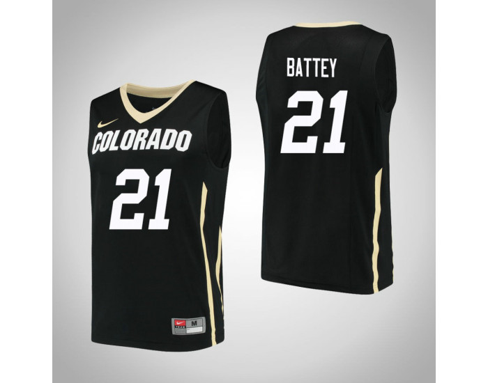 Colorado Buffaloes #21 Evan Battey Authentic College Basketball Jersey Black