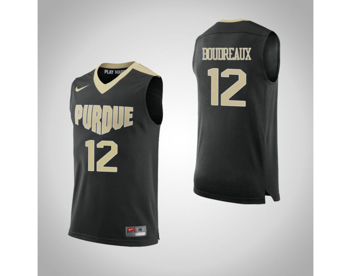 Youth Purdue Boilermakers #12 Evan Boudreaux Replica College Basketball Jersey Black
