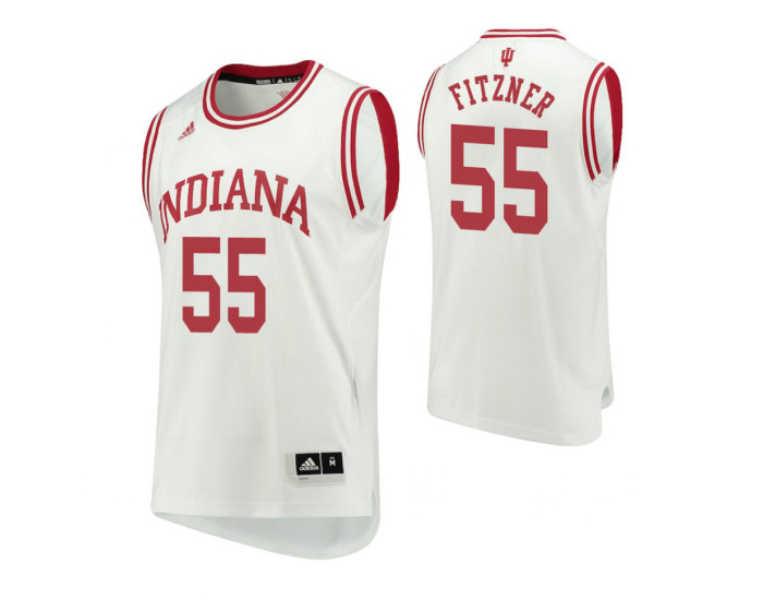 Indiana Hoosiers #55 Evan Fitzner Home Authentic College Basketball Jersey White