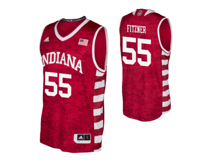 Youth Indiana Hoosiers Evan Fitzner Armed Forces Classic Replica College Basketball Jersey Crimson