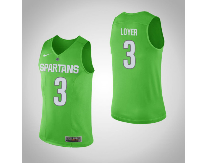 Youth Michigan State Spartans #3 Foster Loyer Replica College Basketball Jersey Green