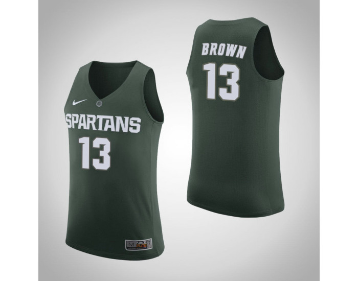 Youth Michigan State Spartans #13 Gabe Brown Home Replica College Basketball Jersey Green