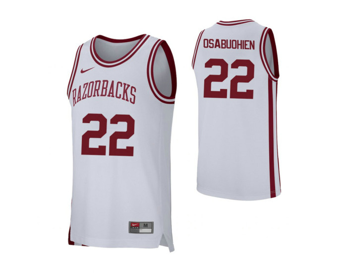 Youth Arkansas Razorbacks #22 Gabe Osabuohien Authentic College Basketball Jersey White