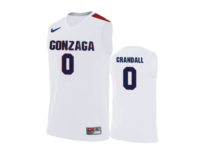 Gonzaga Bulldogs #0 Geno Crandall Road Authentic College Basketball Jersey White