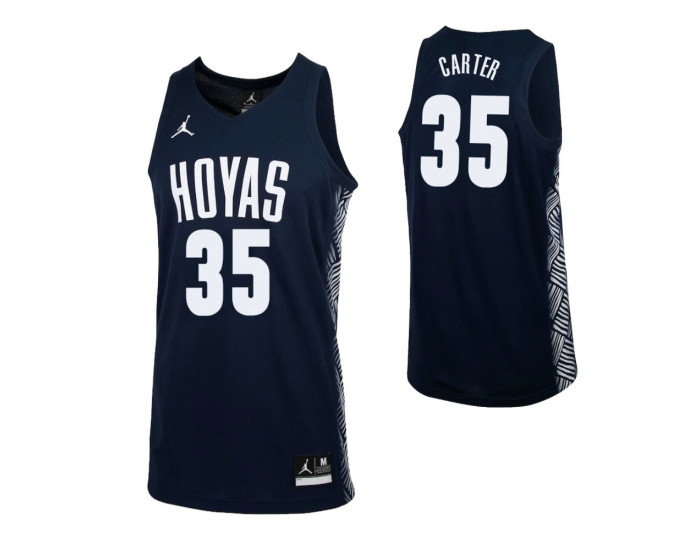 Georgetown Hoyas #35 Grayson Carter Authentic College Basketball Jersey Navy