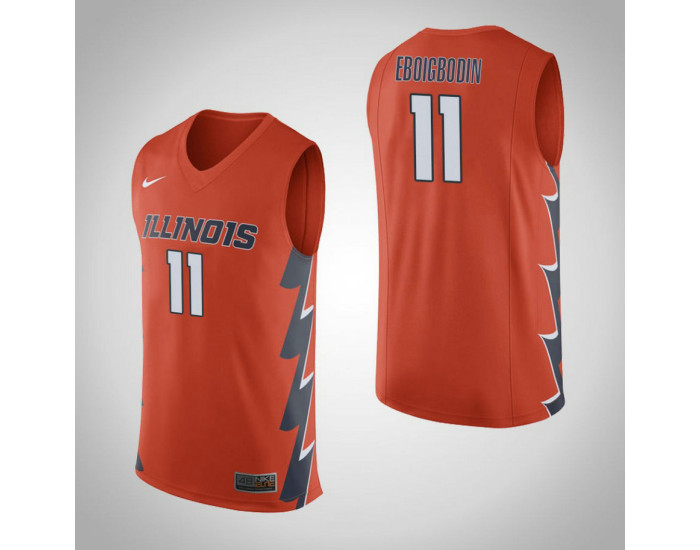 Illinois Fighting Illini #11 Greg Eboigbodin Authentic College Basketball Jersey Orange