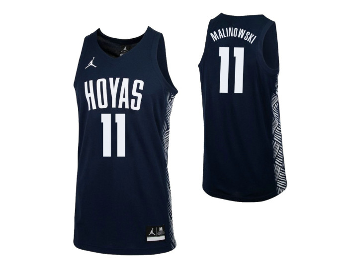 Georgetown Hoyas #11 Greg Malinowski Replica College Basketball Jersey Navy