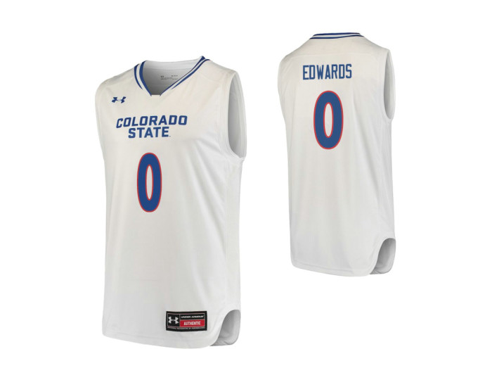 Colorado State Rams #0 Hyron Edwards Authentic College Basketball Jersey White