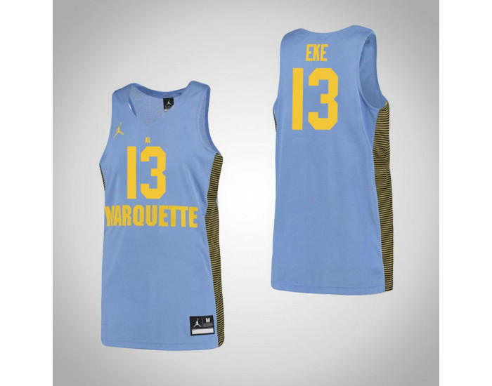 Marquette Golden Eagles #13 Ike Eke Replica College Basketball Jersey Blue