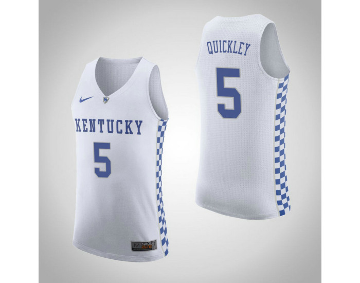 Kentucky Wildcats #5 Immanuel Quickley Road Replica College Basketball Jersey White