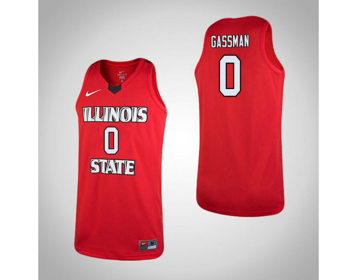 Illinois State Redbirds #0 Isaac Gassman Authentic College Basketball Jersey Red