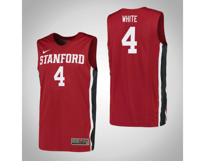 Youth Stanford Cardinal #4 Isaac White Replica College Basketball Jersey Red