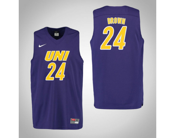 Northern Iowa Panthers #24 Isaiah Brown Authentic College Basketball Jersey Purple
