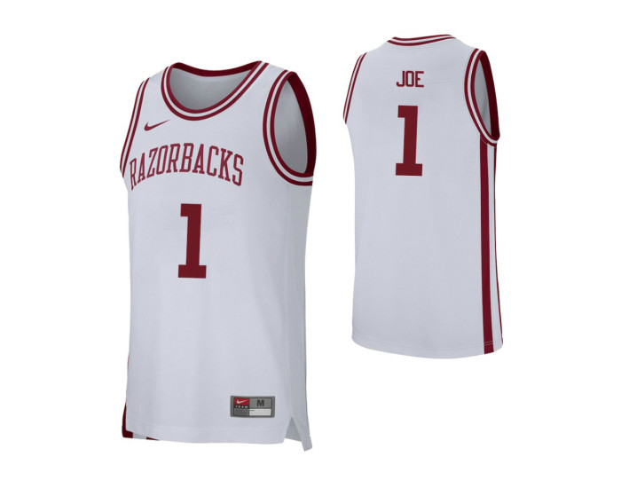 Arkansas Razorbacks #1 Isaiah Joe Replica College Basketball Jersey White