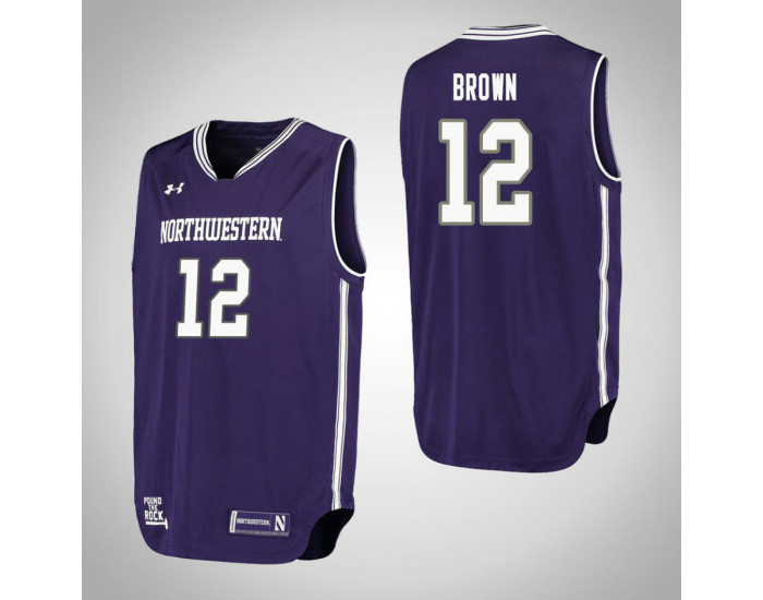 Northwestern Wildcats #12 Isiah Brown Performance Replica College Basketball Jersey Purple