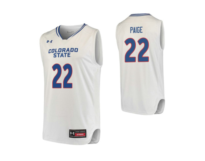 Youth Colorado State Rams #22 J.D. Paige Authentic College Basketball Jersey White