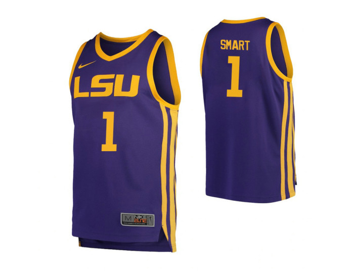 LSU Tigers #1 Ja'vonte Smart Replica College Basketball Jersey Purple