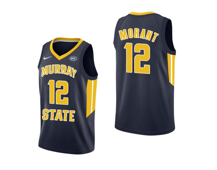Youth Murray State Racers #12 Ja Morant Navy Replica College Basketball Jersey